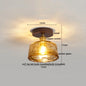 DecorBites™ Green Glass LED Ceiling Lamp Nordic Wood Copper Ceiling Lights