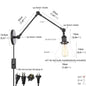 DecorBites™ Industrial Loft Swing Arm Wall Sconce Clear Glass Pull Chain Switch Bedside Lamp