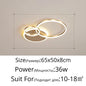 DecorBites™ LED Chandelier: Modern Living Study Bedroom Lamps, Round Rings Foyer Chandeliers Luminaire