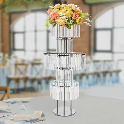 5 Tiers Gold/silver Wedding Centerpieces Flower Stand Vase Centerpiece