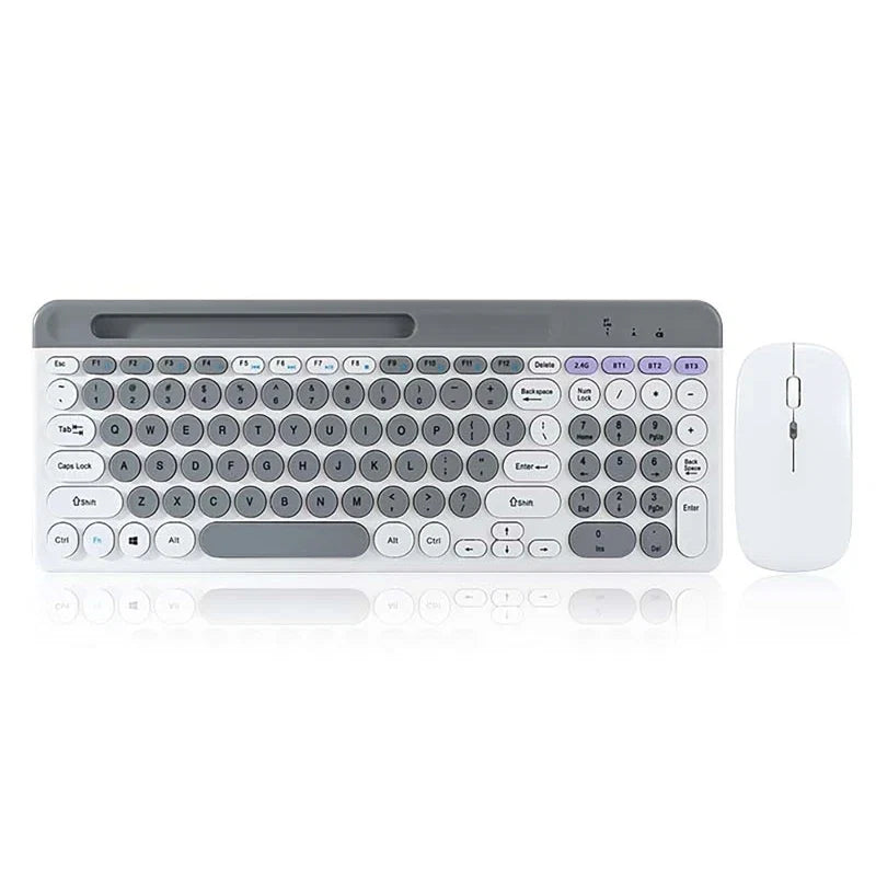 Dual-mode Wireless Keyboard & Mice Combo 2.4G Bluetooth 5.0 Membrane Keyboards BT 3-Channels Rechargeable Key Board Mouse for PC
