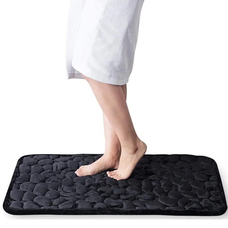 40x60cm/50x80cm Bath Rugs Mat Non Slip Cobblestone Embossed Carpets