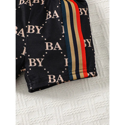 2PCS Summer Toddler Baby Boy Clothing Set T-Shirt Letter Short Sleeve
