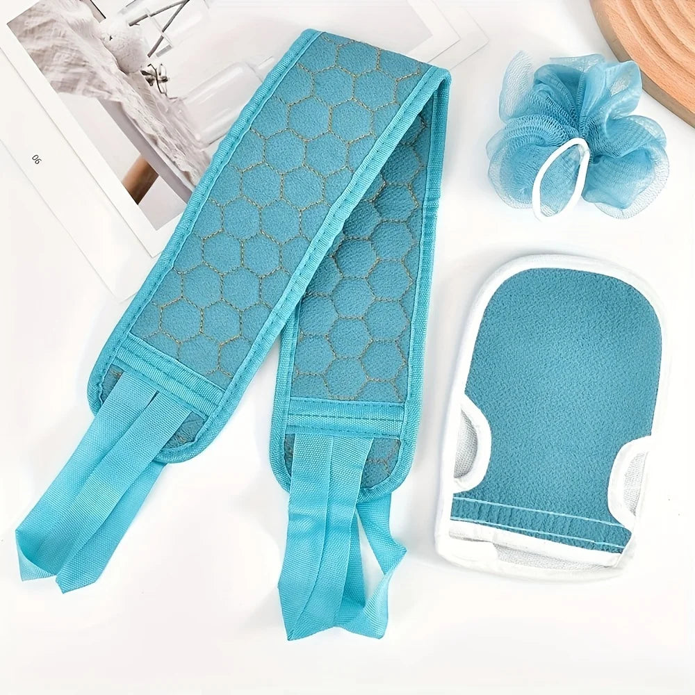 3pcs/set Body Cleaning Washcloth Bathroom Shower Ball Back Scrubber