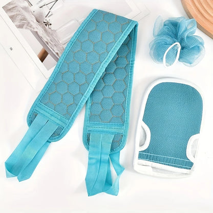 3pcs/set Body Cleaning Washcloth Bathroom Shower Ball Back Scrubber