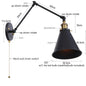DecorBites™ LED Long Arm Wall Lamp with Pull Chain Switch for Home Hotel Bathroom
