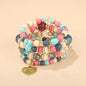 4pcs Boho Crystal Beads Chain Bracelet Set for Women Vintage Heart