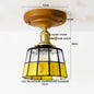 DecorBites™ Green Glass LED Ceiling Lamp Nordic Wood Copper Ceiling Lights