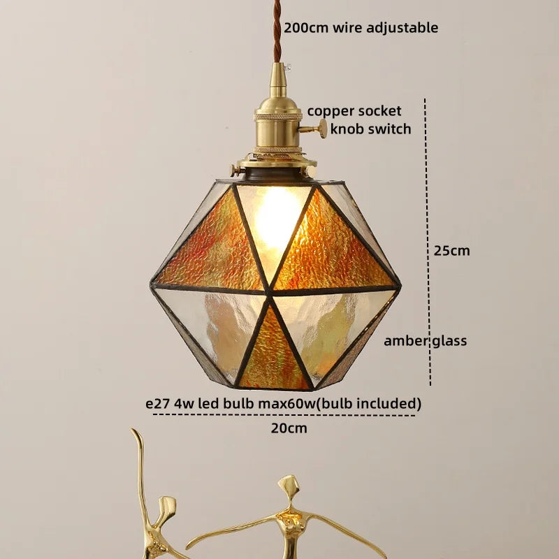 DecorBites™ Green Glass LED Pendant Lights Modern Hanging Lamp Home Decor