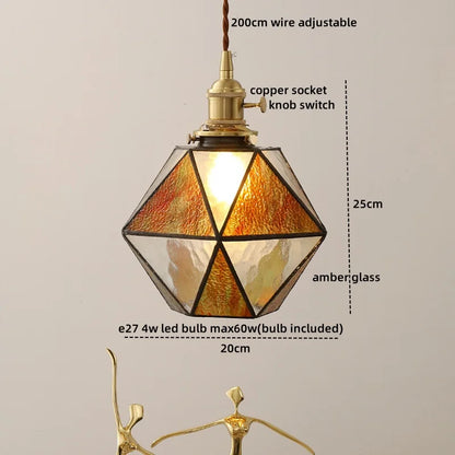 DecorBites™ Green Glass LED Pendant Lights Modern Hanging Lamp Home Decor