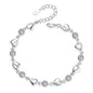 925 Sterling Silver Heart Shaped Necklace Bracelet Set for Women