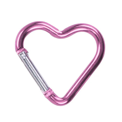1 Pcs Heart-Shaped Aluminum Carabiner Key Chain Clip Outdoor Keyring
