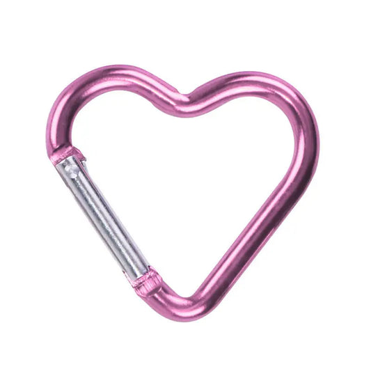 1 Pcs Heart-Shaped Aluminum Carabiner Key Chain Clip Outdoor Keyring