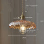 DecorBites™ Green Glass LED Pendant Lamp with Copper Wood Handle for Modern Nordic Home Decor