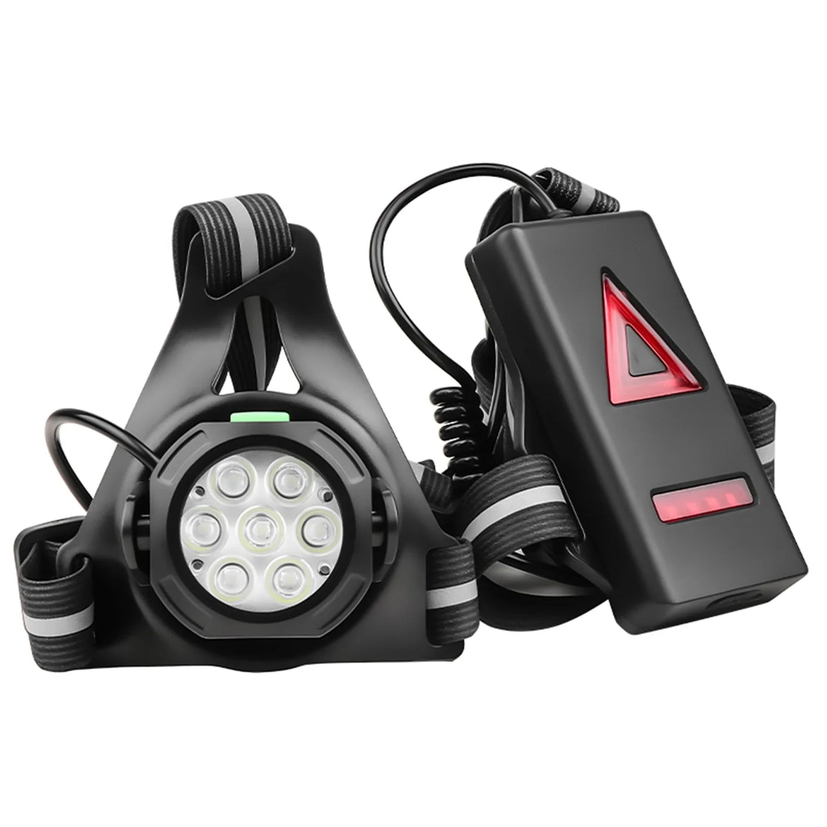 LED Chest Front Multi-Lamp Red Warning USB Rechargeable Night Running Light Triangle Reflective Strap Back Light Backpack Light