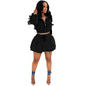 Autumn Women's Clothing Matching Sets Long Sleeve Denim Jacket Short