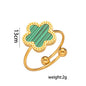 14K Gold Plated Stainless Steel Necklace Woman Five Leaf Petals Double