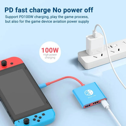 Portable  Switch Docking Station TYPE-C Hub with HDMI and USB 3.0 Perfect for Travel and Gaming