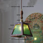 DecorBites™ Glass LED Pendant Lamp with Walnut Wood Brass Accent