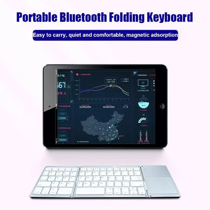 Wireless Folding Keyboard Bluetooth Keyboard With Touchpad For Windows, Android, IOS,Phone,Multi-Function Button Mini Keyboard