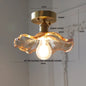 DecorBites™ Green Flower Glass Copper Ceiling Light - Nordic Modern LED, Living Room Bedroom Hallway Fixtures