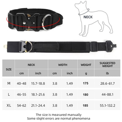 Tactical Dog Collar for Medium to Large Dogs 8 Colors Pet Collar Durable Comfortable Harness for Training And Control