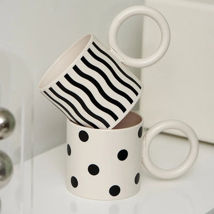DecorBites™ Korean Style Fatty Mug Splash Ink Plastic Cup Couple Coffee Tea Drinkware