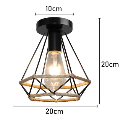 DecorBites™ Hemp Rope Ceiling Chandelier for Bedroom Living Room Kitchen LED