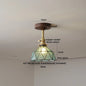 DecorBites™ Green Glass LED Ceiling Lights: Modern Copper Wood Indoor Lamp