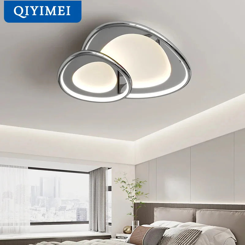 DecorBites™ LED Chandeliers White Chrome Kitchen Light Fixture Modern Home Lighting