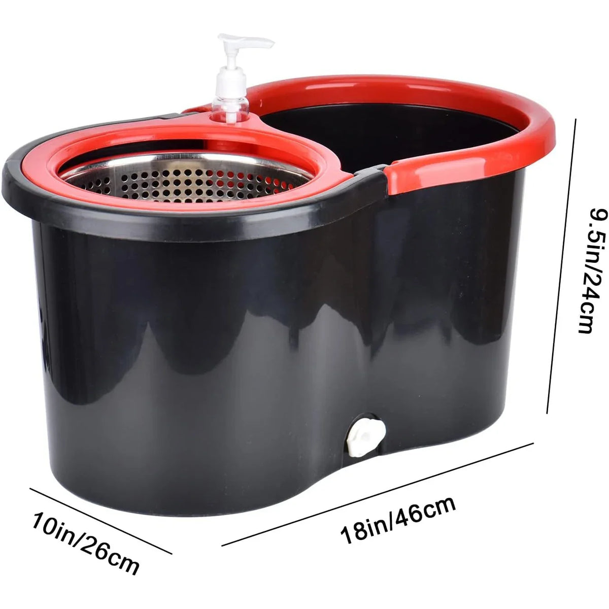360° Spin Mop Bucket Sets with Wring System in 3 Microfiber Heads