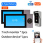 Wifi Wired Smart Home Video Door Intercom System 7" Color Screen Monitor AHD 1080P Doorbell Tuya App Remote Unlock