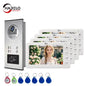 ANJIELO SMART 2/3/4 Unit Multi Apartments Intercom Video Doorbell with RFID Card Unlock 7inch 4Wired Video Door Phone System