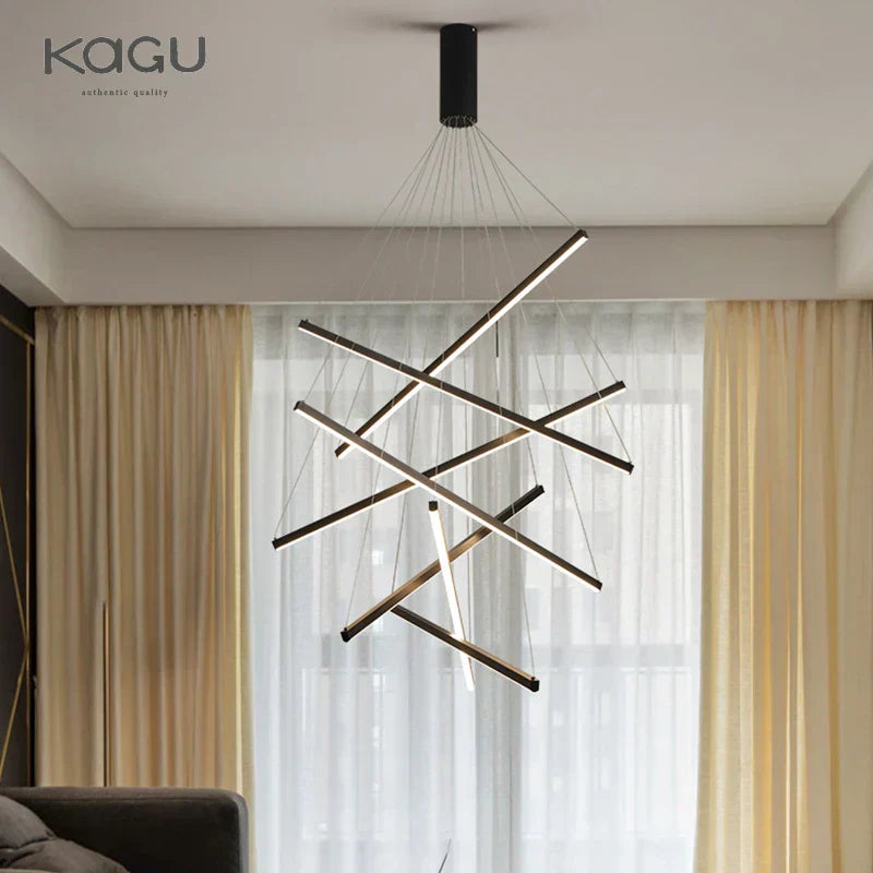 DecorBites™ LED Chandelier: Modern Luster Lighting for Stair Hall Bedroom Room Duplex Building