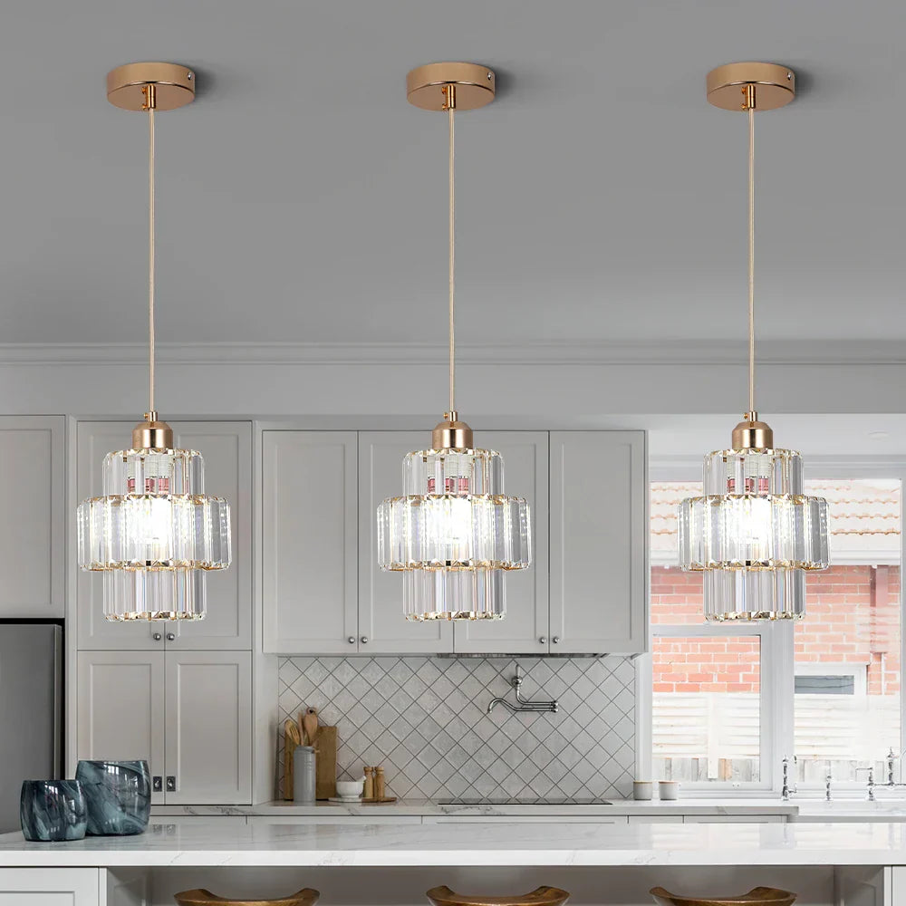 DecorBites™ K9 Crystal Pendant Light LED Ceiling Lamp Nordic Chandelier for Living Room