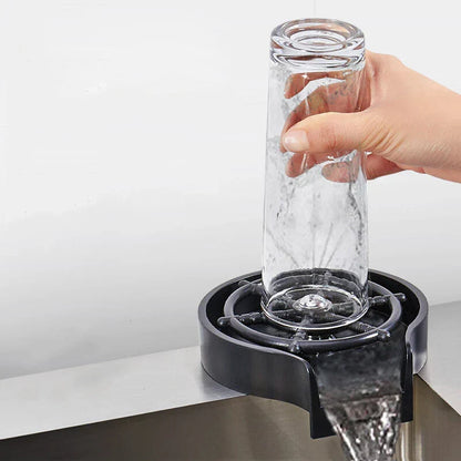 DecorBites™ Glass Rinser Sink Automatic Cup Washer Bar Coffee Tea Pitcher Tool