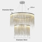 DecorBites™ LED Aluminum Tassel Chandelier: Modern Dimmable Light for Living Room, Hotel, Hall