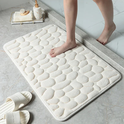 40x60cm/50x80cm Bath Rugs Mat Non Slip Cobblestone Embossed Carpets