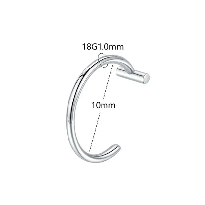1PC Stainless Steel Fake Nose Ring Hoop Septum Rings Non-Pierced C