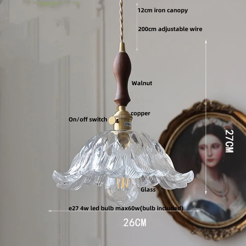 DecorBites™ Green Glass LED Pendant Light: Nordic Modern Hanging Lamp for Dining & Bedroom