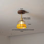 DecorBites™ Green Glass LED Ceiling Lights: Modern Copper Wood Indoor Lamp