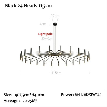 DecorBites™ LED Ceiling Chandelier Nordic Living Dining Room Bedroom Lighting Fixture