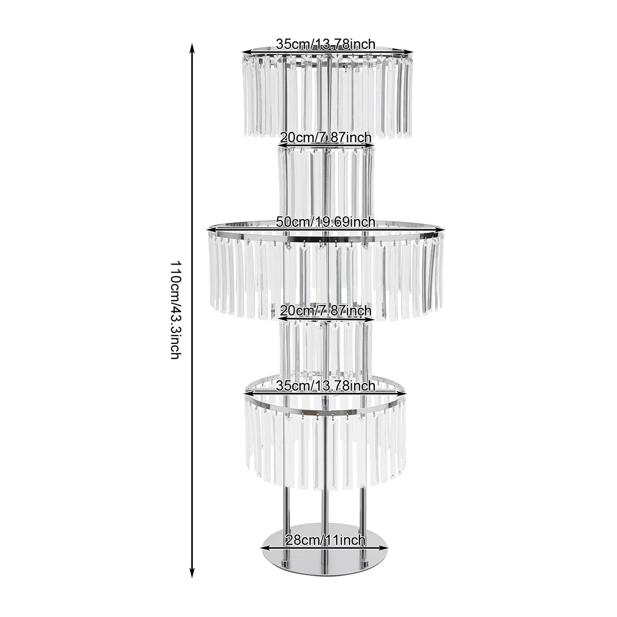 5 Tiers Gold/silver Wedding Centerpieces Flower Stand Vase Centerpiece