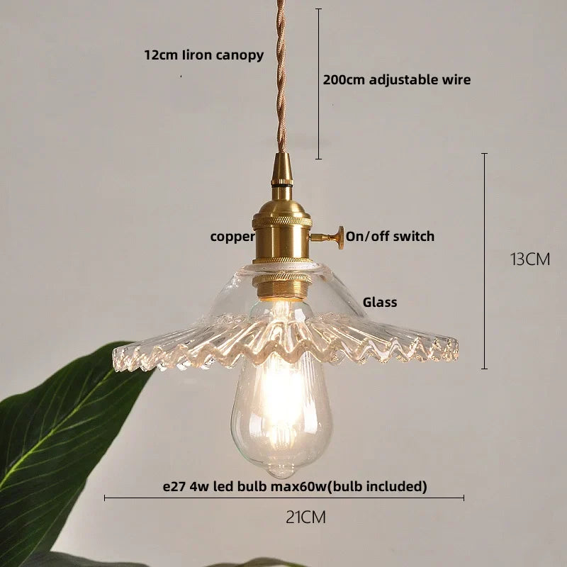 DecorBites™ Green Glass LED Pendant Light: Nordic Modern Hanging Lamp for Dining & Bedroom