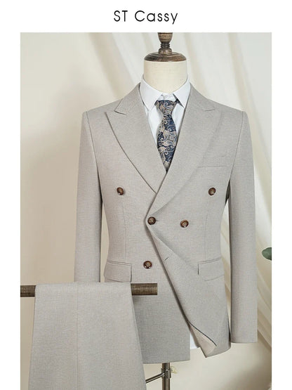 ST Cassy High Quality Elegant Man Suit 2 Piece Set Party Outfit Modern Wedding Dinner Suit for Men Stylish Business Office Suit