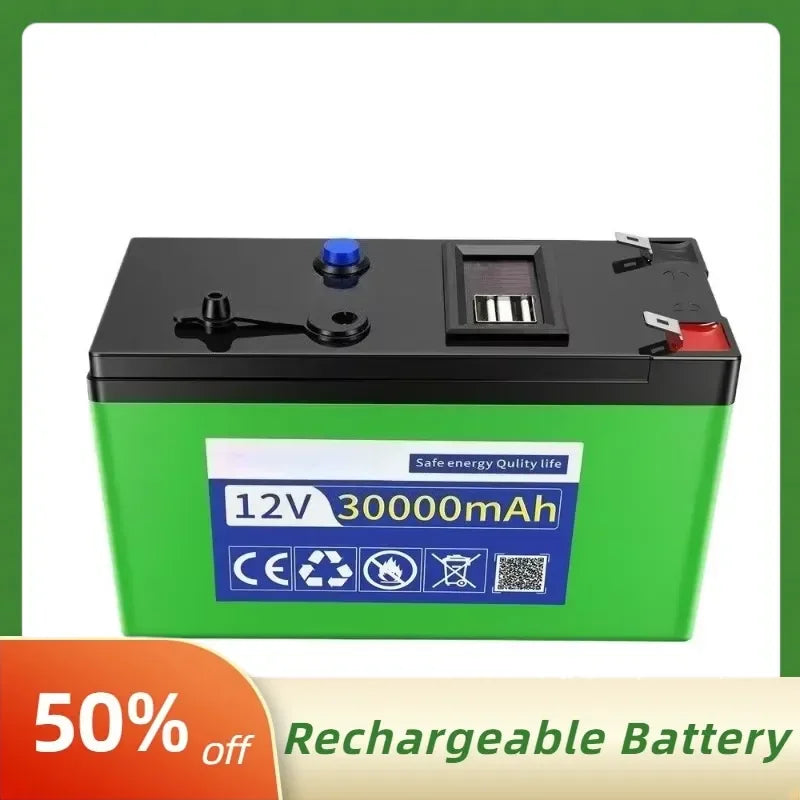 12V 30000mAh Rechargeable Li-Polymer Battery Pack for Agricultural Electric Backpack Sprayer LED Lights and Toy Car Battery