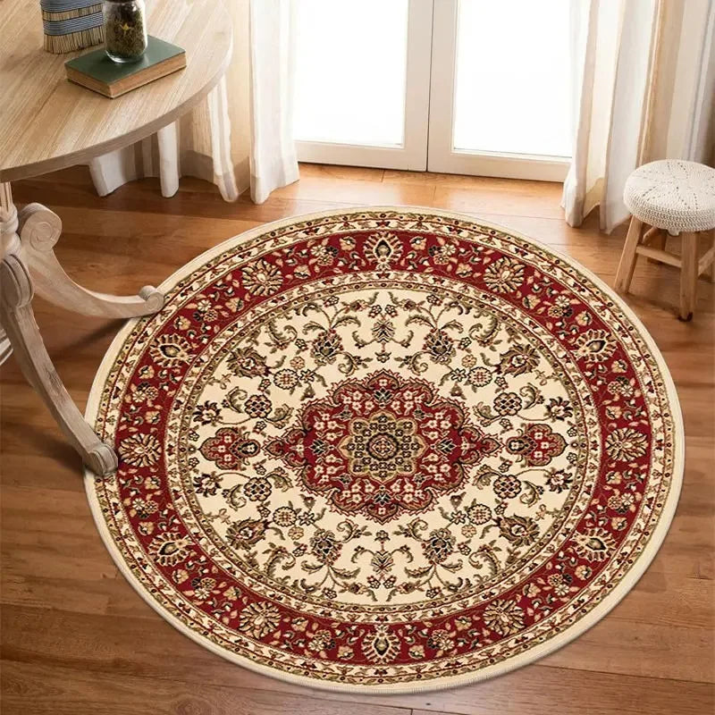 Bohemia Luxury Pattern Persian Round Carpet Washable Decoration Home