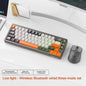 FREEWOLF M68 68 Keys Wireless Keyboard Mouse Combo, PBT RGB Tri-Mode Bluetooth/2.4G/Wired Keyboard, Silent Keyboard Mouse Set