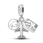 Charms Bead 925 Sterling Silver Pink Butterfly Luminous Firefly Dangle