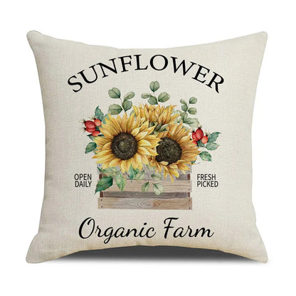 DecorBites™ Lavender Flower Linen Pillowcase for Sofa Car, Living Room Decor, Throw Pillow Case